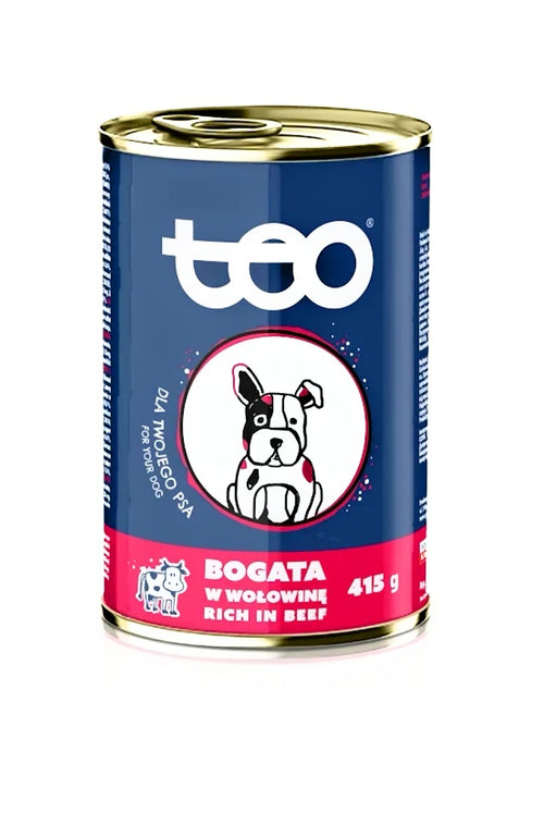 TEO Wet Dog Food, Rich in Beef- 14.63oz Cans (Pack of 10) Complete & Balanced Adult Dog Food with Vitamins & Minerals