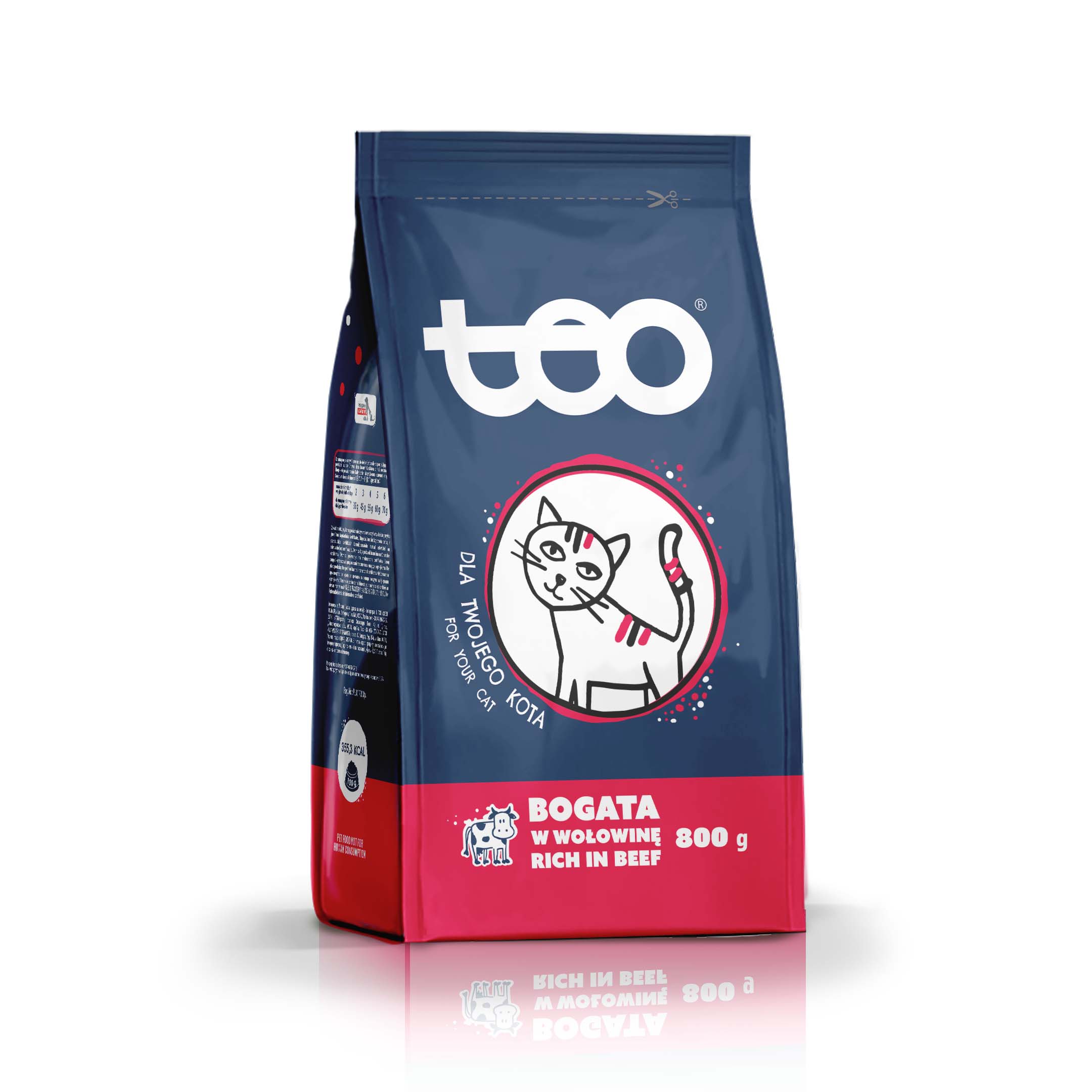 TEO Rich in Beef Dry Cat Food | Complete & Balanced Nutrition for Adult Cats | 800 g